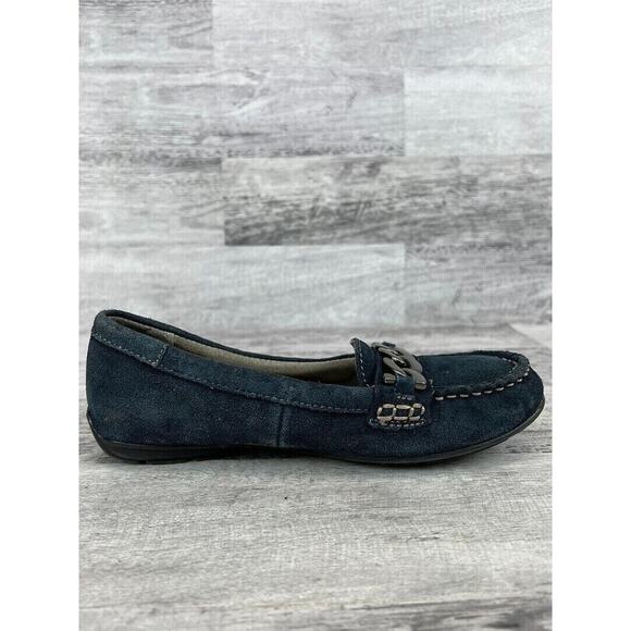 Naturalizer N5 Womens Size 7M Suede Chain Loafers Navy Blue Slip-On Casual Shoes - Picture 5 of 8